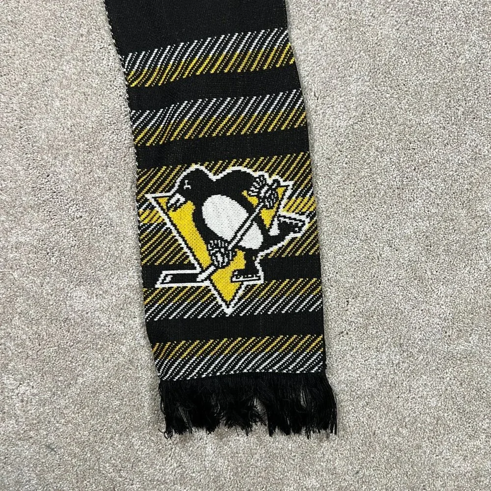 Adidas Unisex One Size Yellow Black Pittsburgh Penguins NHL Hockey Scarf NWT‎
